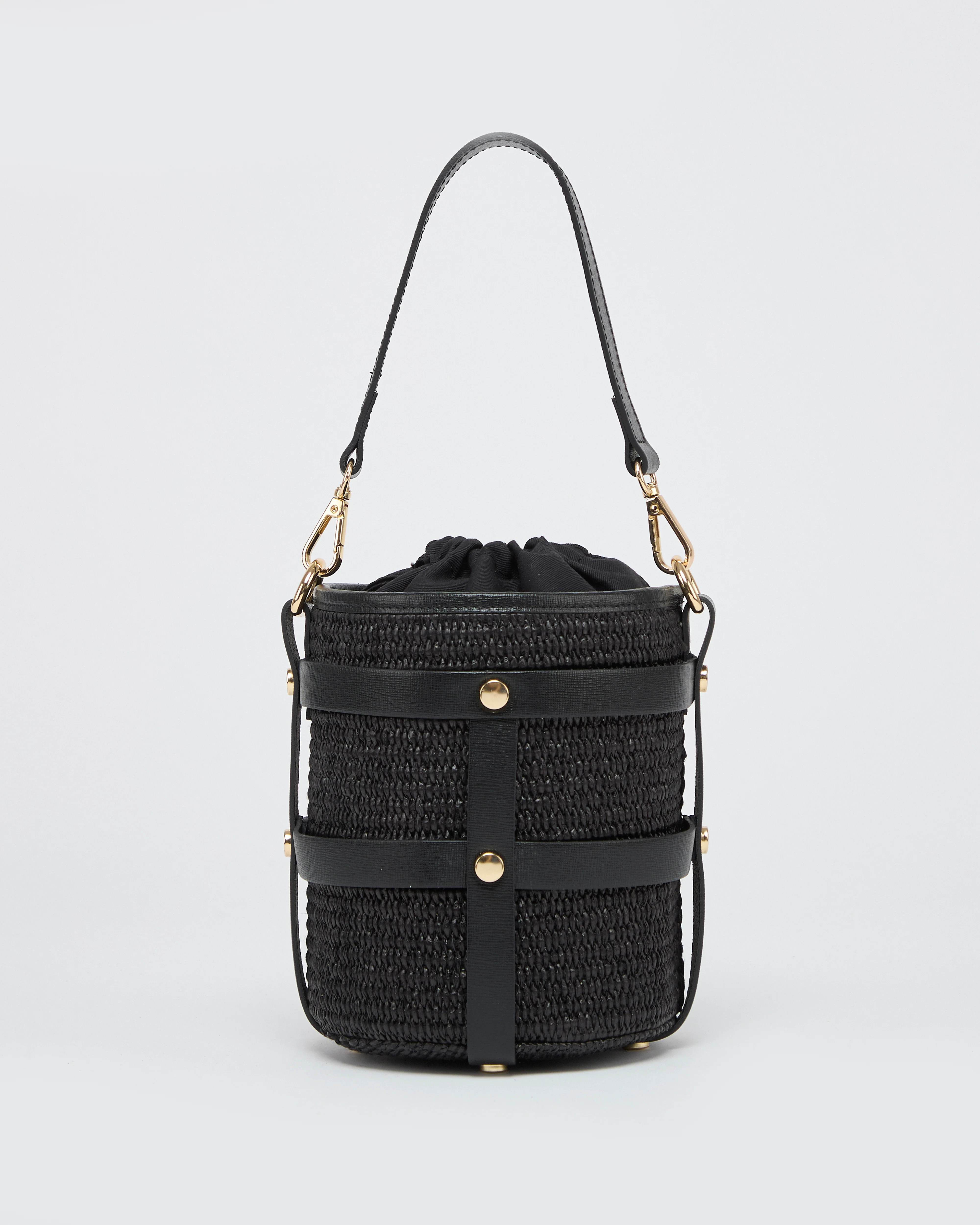 Lucie raffia total black