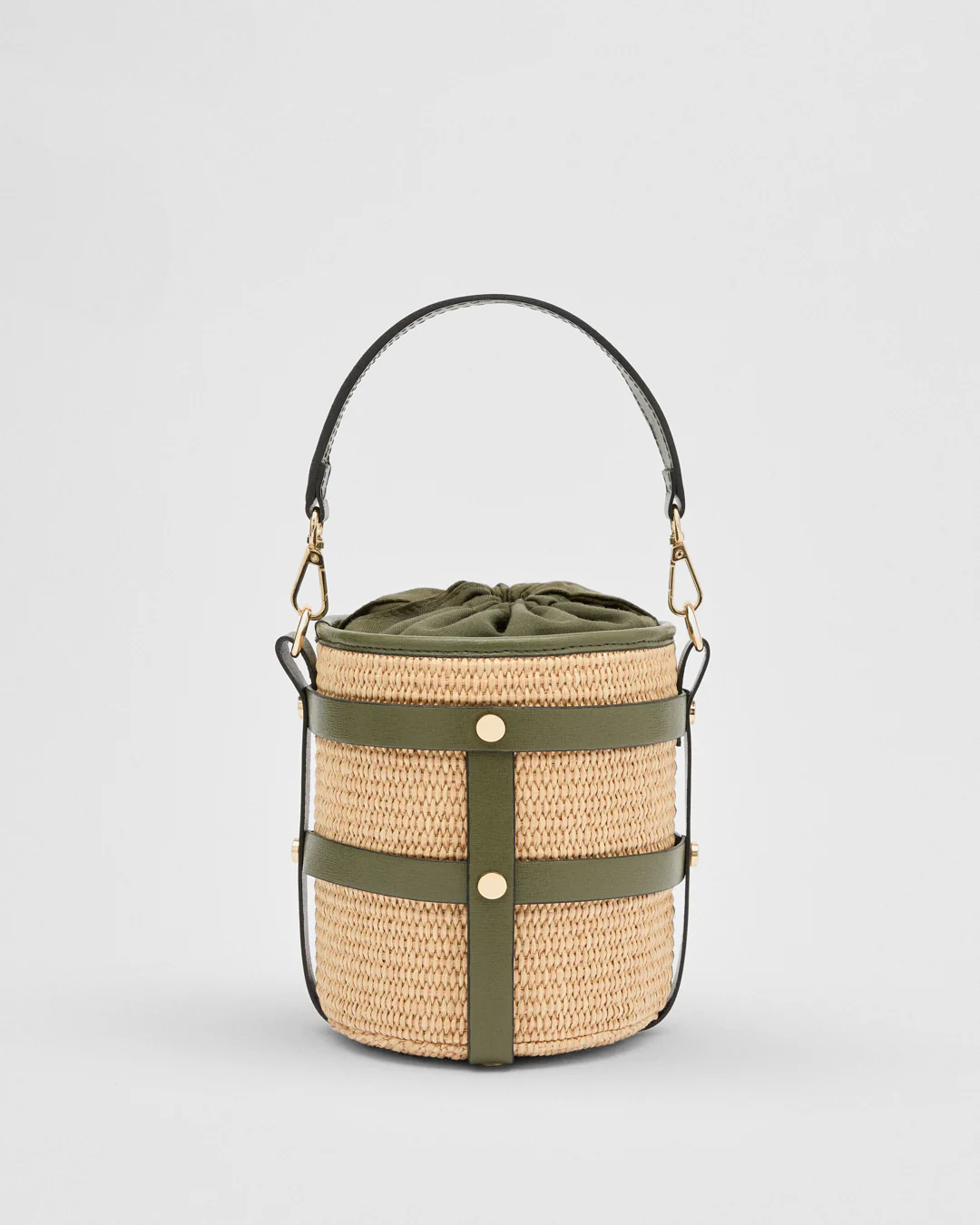 Lucie raffia olive green