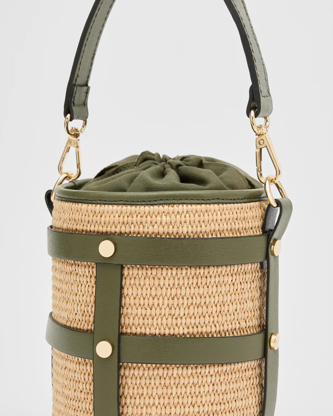Lucie raffia olive green - Image 2
