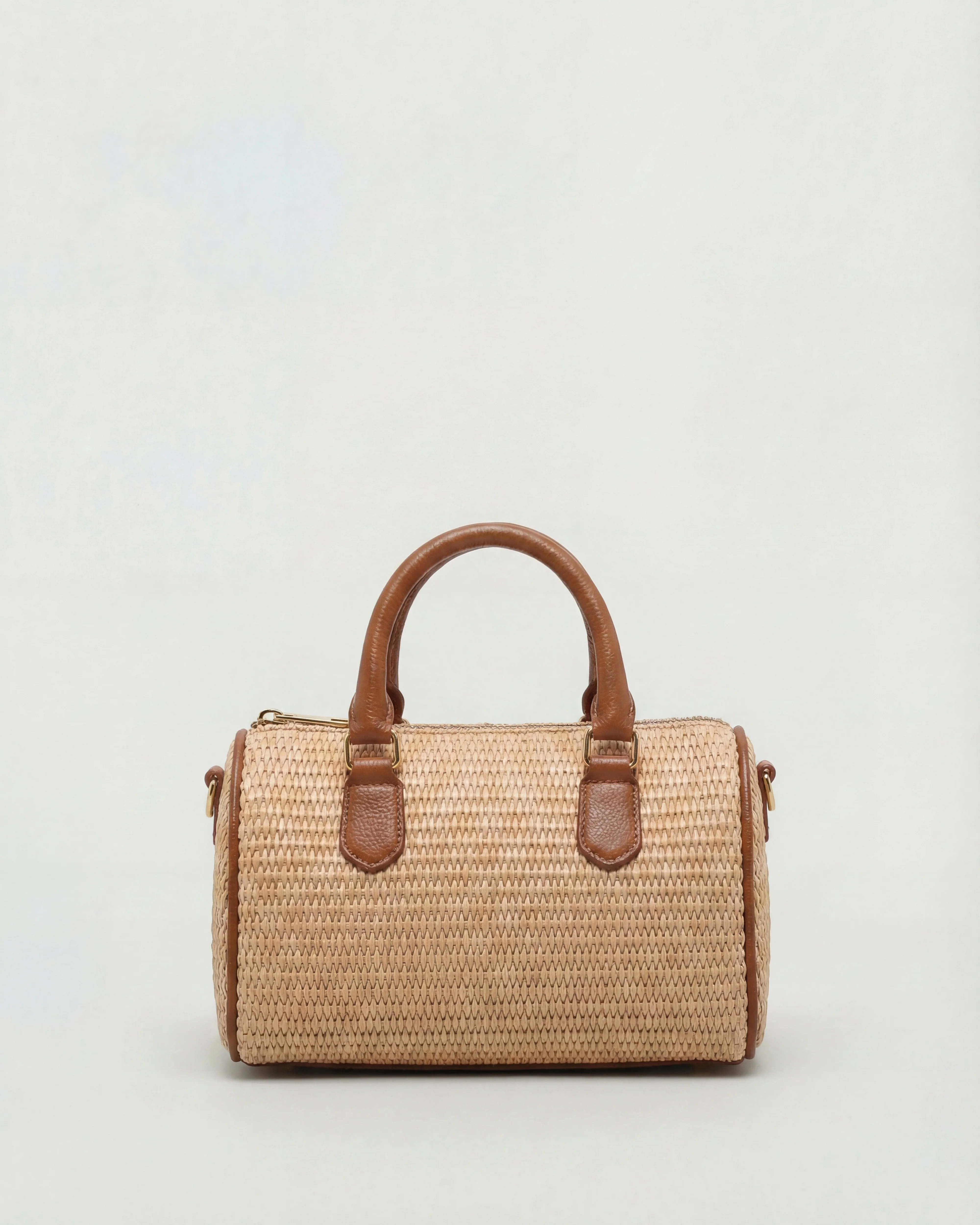 Mini Béatrice raffia camel