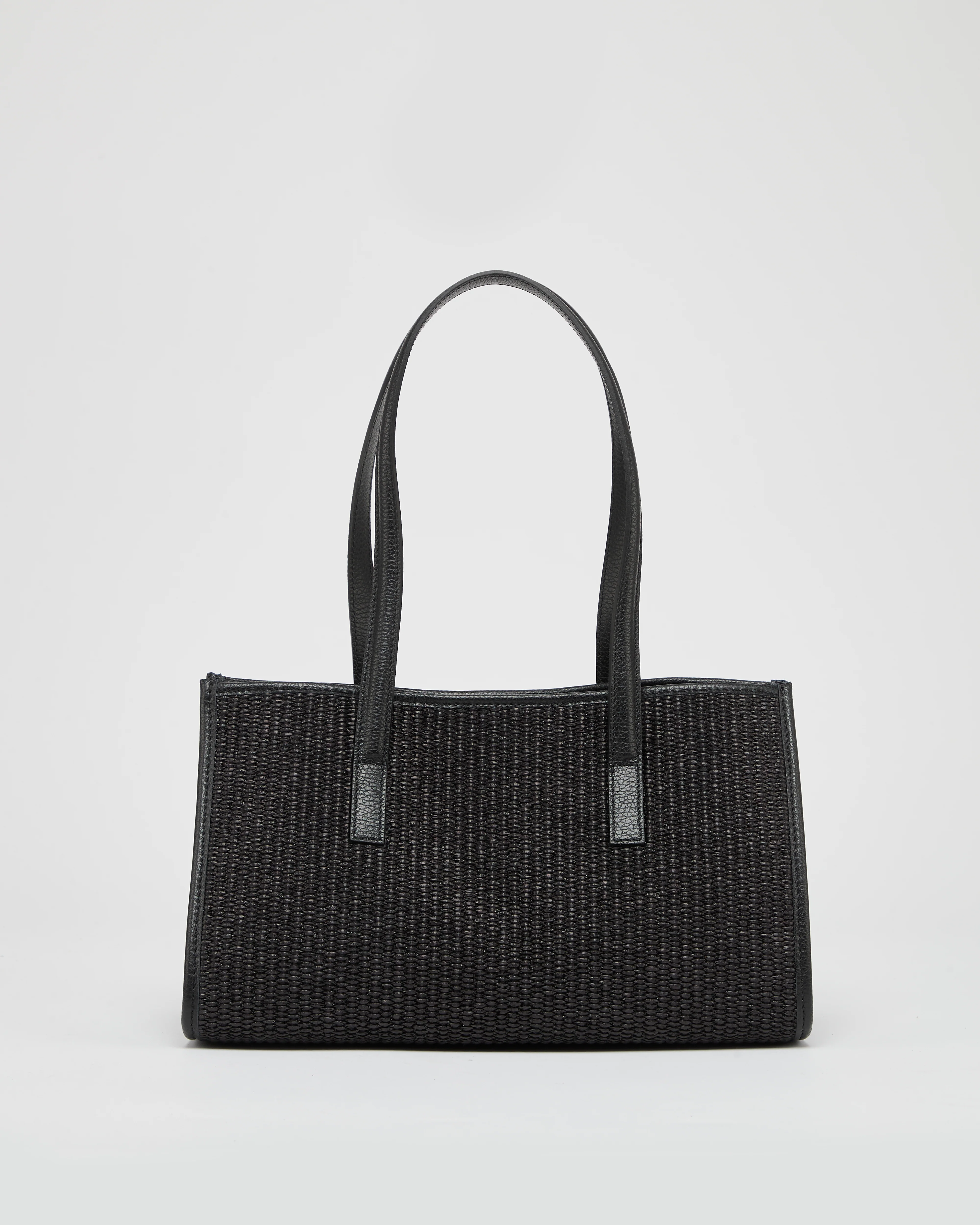 Mini Camille raffia total black