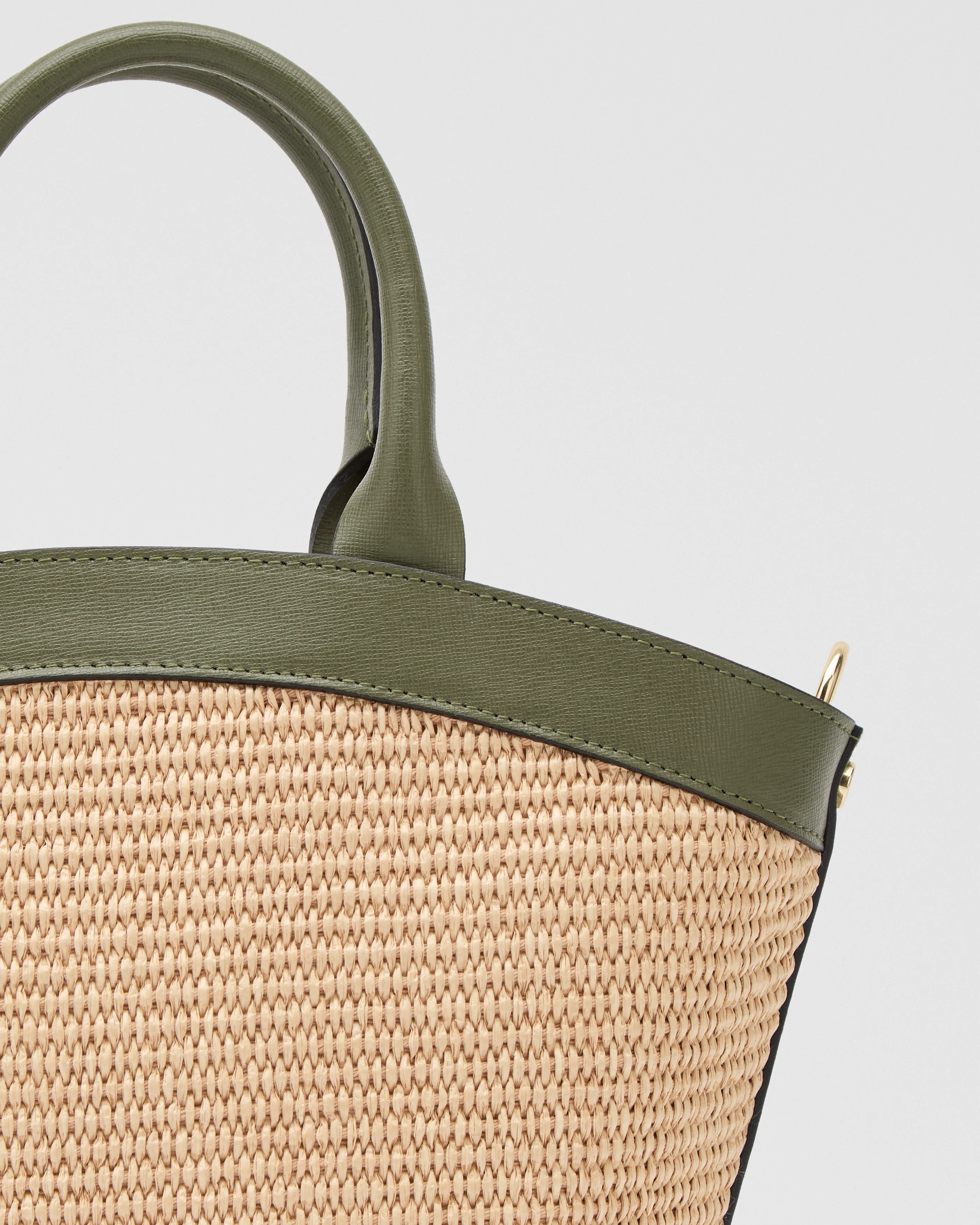 Mini Victoire raffia olive green - Image 2
