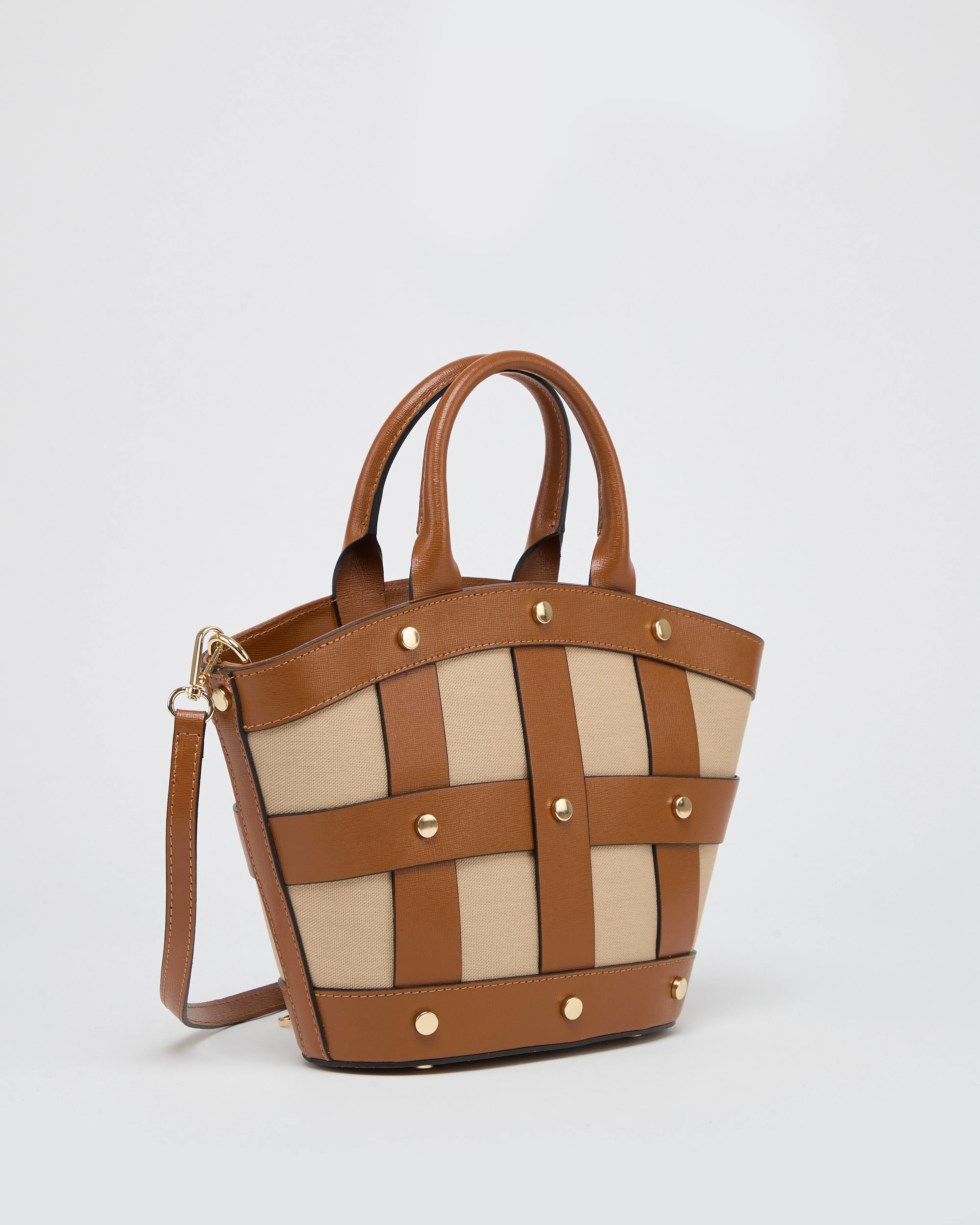 Mini Victoire stud canvas camel - Image 2