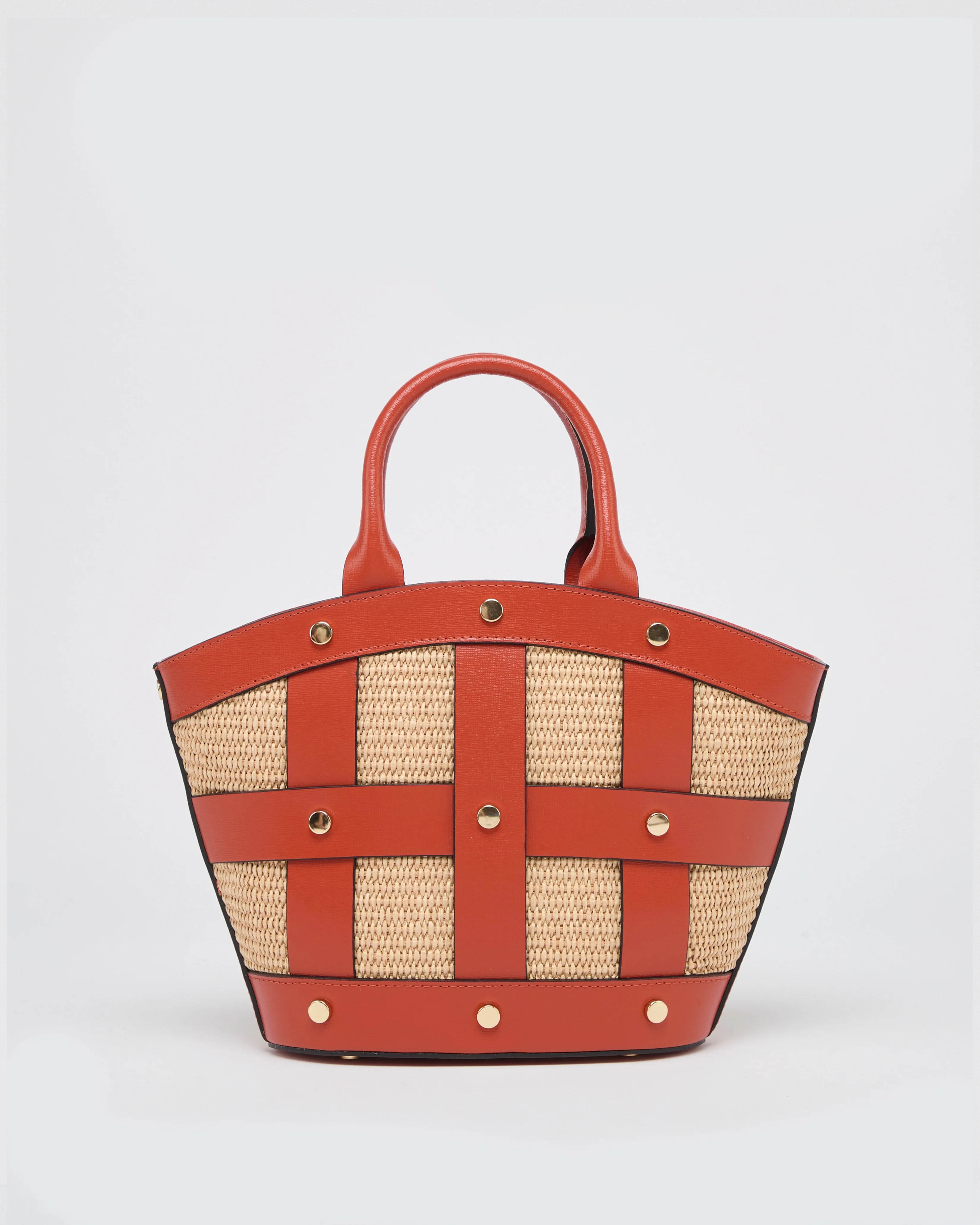 Mini Victoire stud raffia orange