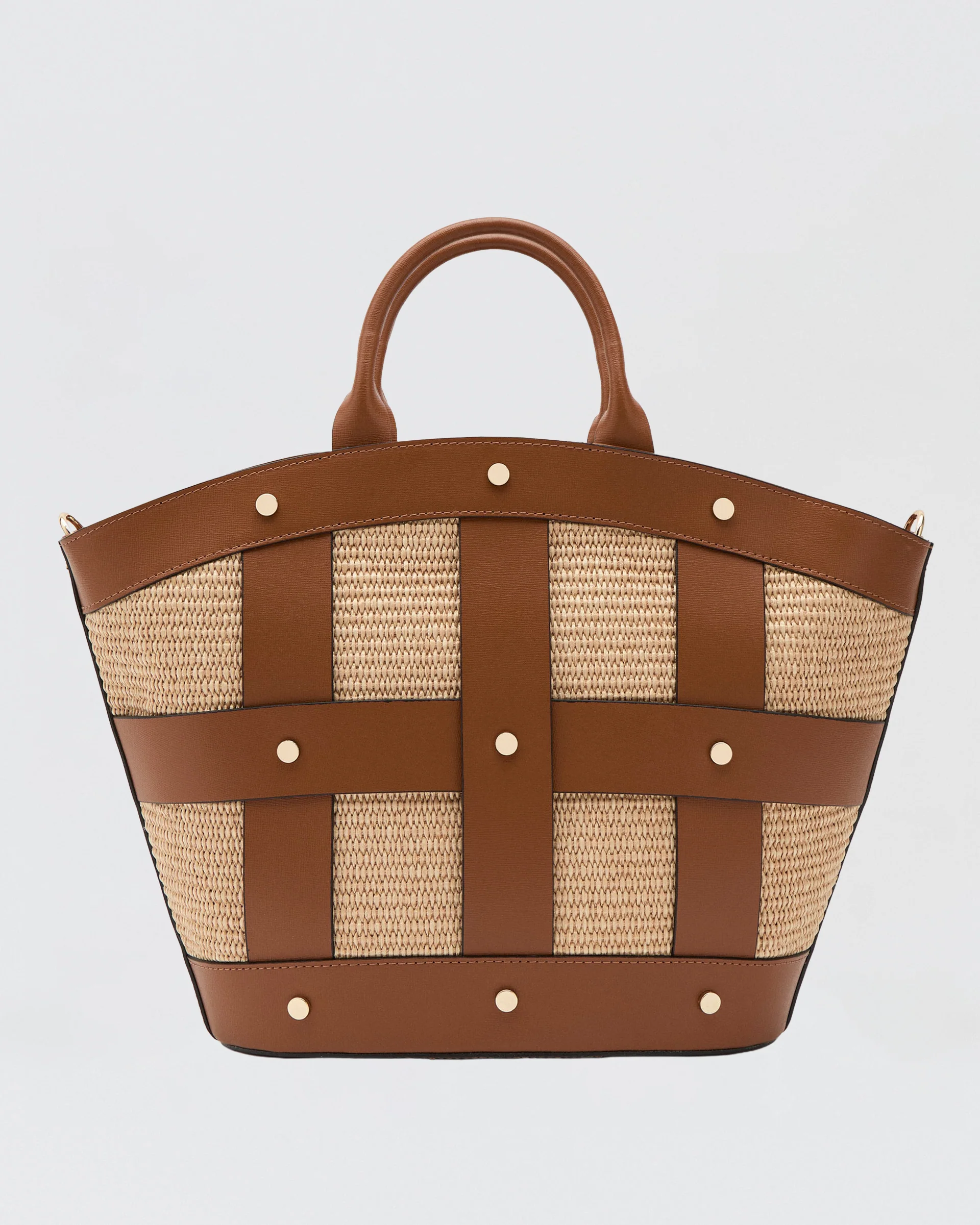 Victoire stud raffia camel